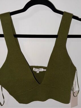 Good American Olive Green Ribbed Bralette NWT